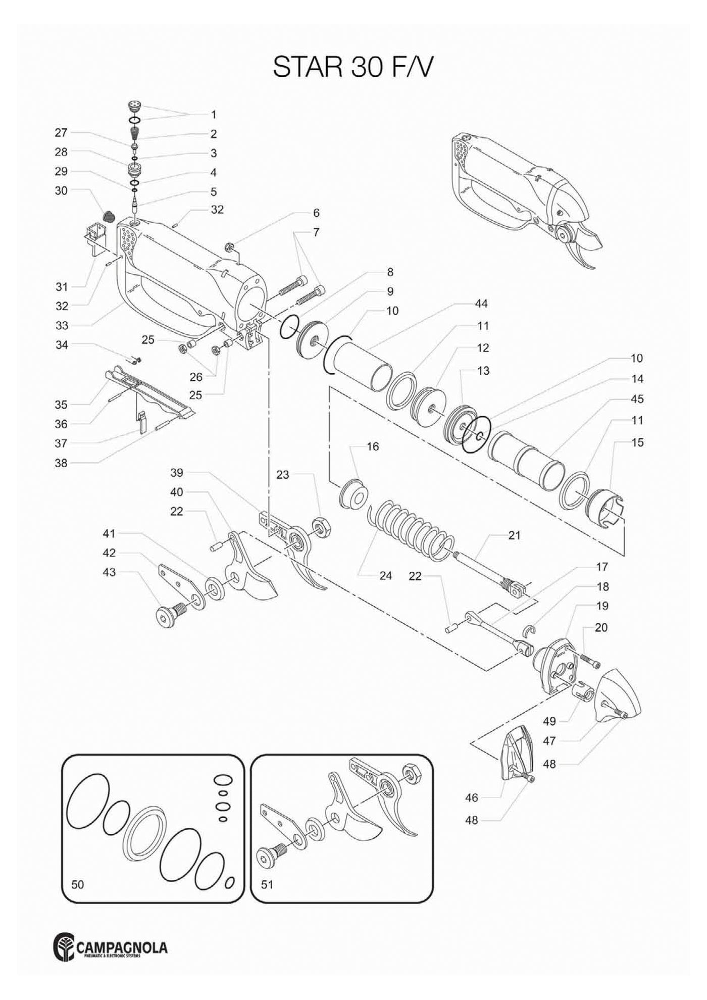 Campagnola Star 50 and F6 Lopper Parts Guide