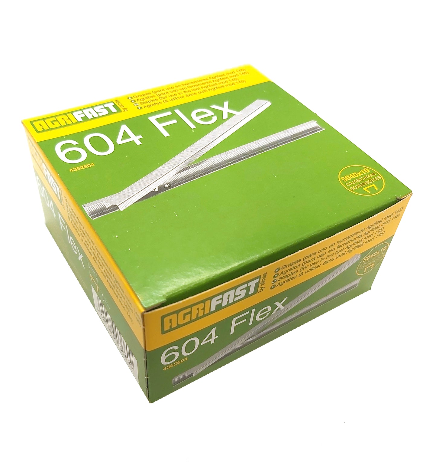 Box of 10 Agrifast by Simes 604 FLEX STAPLES TTST5040 designed for use with the Simes TT145 Tape Tool System